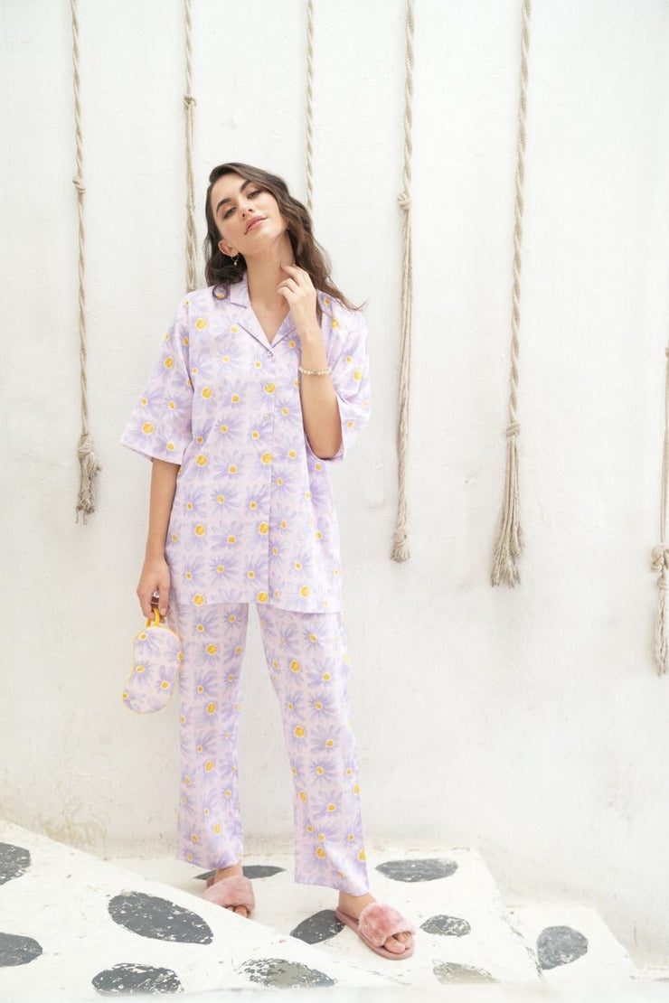 Button Daisy Pyjama Set - Love The Pink Elephant